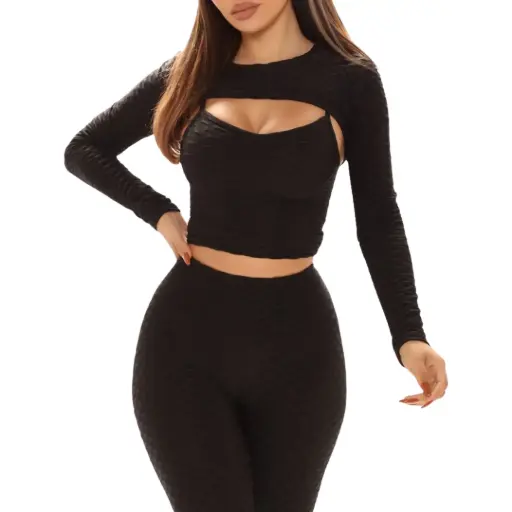 [843787] Conjunto Crop top y licra Special One C Negro T S, M, L, XL